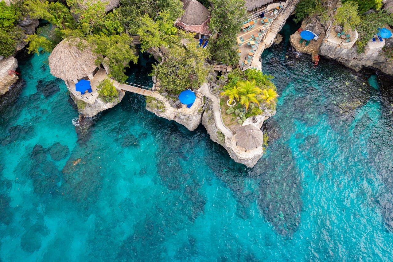 Drone Shot of Rockhouse Hotel in Montego Bay